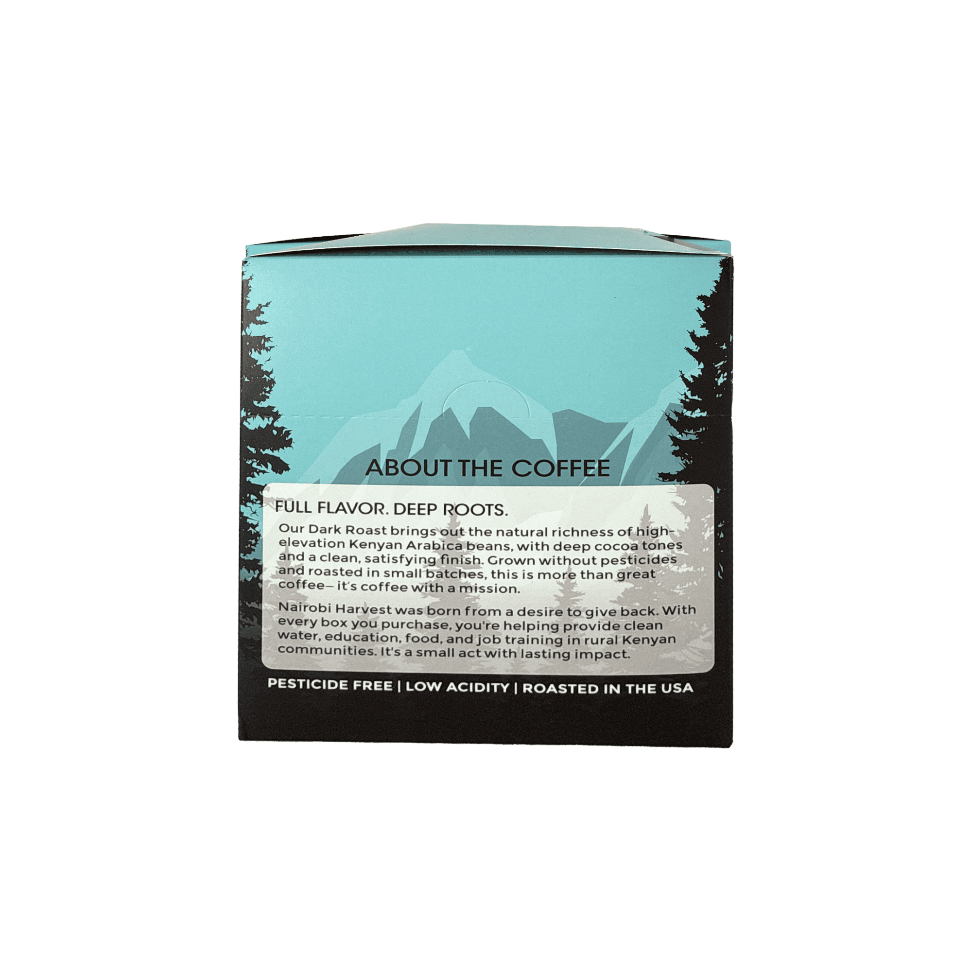 Nairobi Harvest Organic Kenyan Coffee K-Cups Dark Roast | 40% More Coffee | Individually Sealed | 100% Arabica | Compostable Pods | Keurig* Compatible Single-Serve Coffee Pods | 12 Count