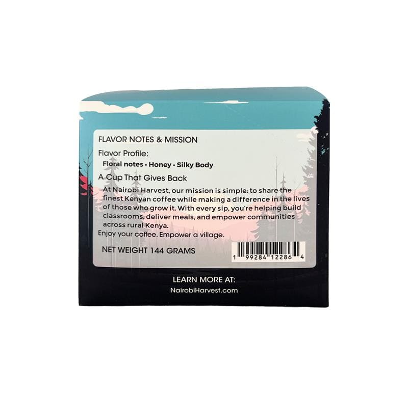 Nairobi Harvest Organic Kenyan Coffee K-Cups Medium Roast | 40% More Coffee | Individually Sealed | 100% Arabica | Compostable Pods | Keurig* Compatible Single-Serve Coffee Pods | 12 Count